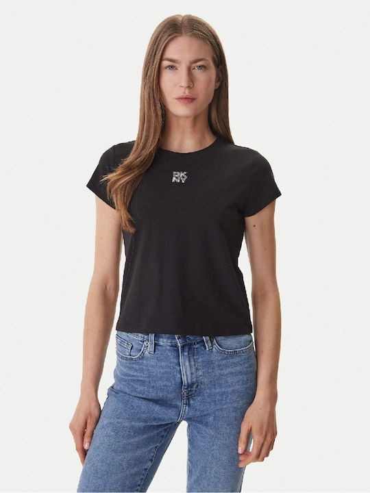 ΜΑΥΡΟ ΚΟΝΤΟ T-SHIRT DKNY